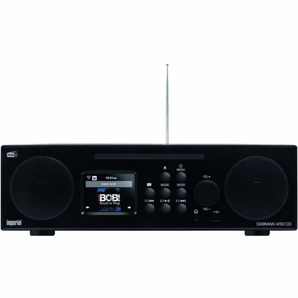 imperial DABMAN i450 CD Multifunktionel stereoradio til DAB+ / FM / Internet Sort