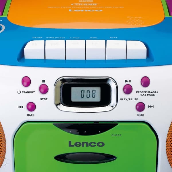 Lenco Kannettava radio CD- ja kasettiradiolla Lapset Monivärinen