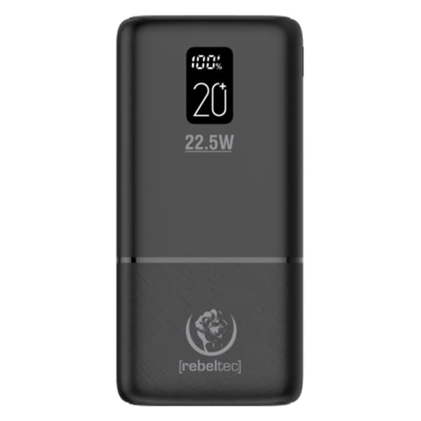 Rebeltec P20 Powerbank 22,5W 20000mAh - Sort