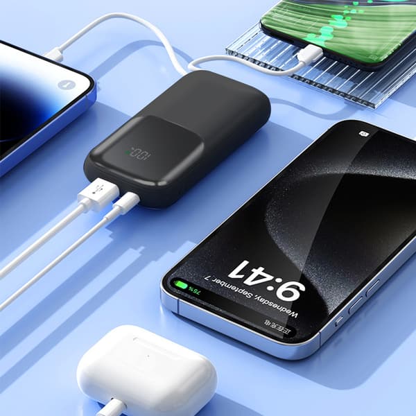 Mini powerbank 10000mAh med hurtig opladning og høj kapacitet