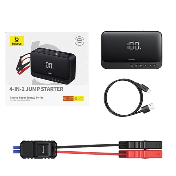 Baseus Super Energy 4i1 600A Powerbank / Kompressor / Lommelygte / Jump Starter