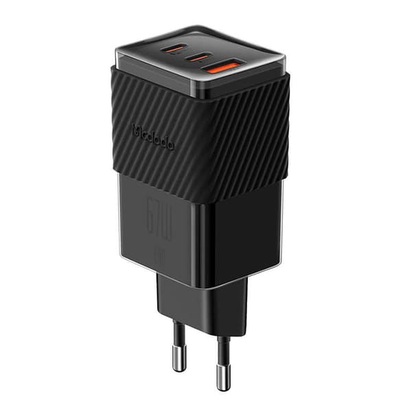 Lader GaN 65W Mcdodo CH-1501, 2x USB-C, USB-A (svart)