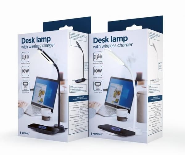 MOBILADDARE WRL BORDSLAMPA/WHT TA-WPC10-LED-01-W GEMBIRD