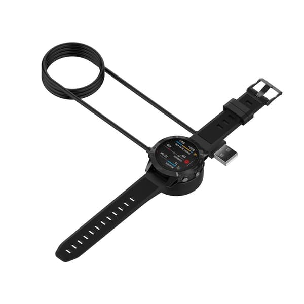 INF Garmin Fenix 8/7/6/5 Smartwatch-laddare, USB-A-laddningskabel med rund bas (1m)