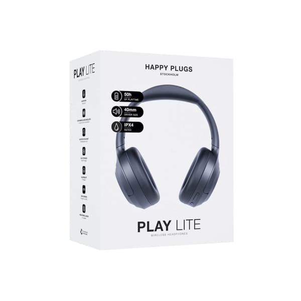 Happy Plugs Headphone Play Lite Over-Ear Wireless Black