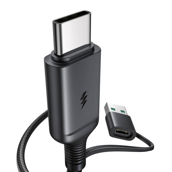 Joyroom JR-WQM03 magnetisk lader, USB + USB-C, 1,2m (svart)