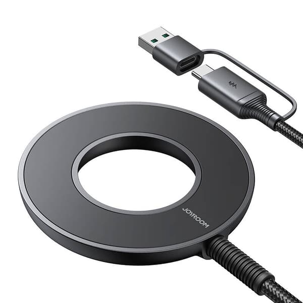 Joyroom JR-WQM03 magnetisk lader, USB + USB-C, 1,2m (svart)