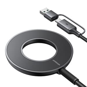 Joyroom JR-WQM03 magnetisk lader, USB + USB-C, 1,2m (svart)