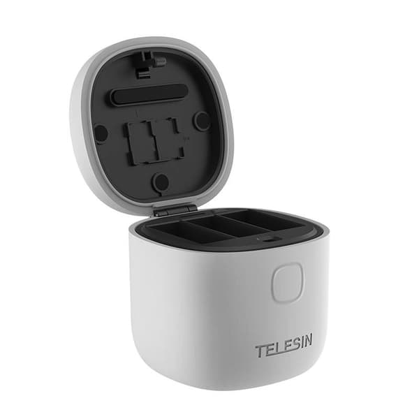 3-slot vandtæt oplader Telesin Allin boks til GoPro Hero 9 / Hero 10 + 3 batterier (GP-BTR-906-GY-B)