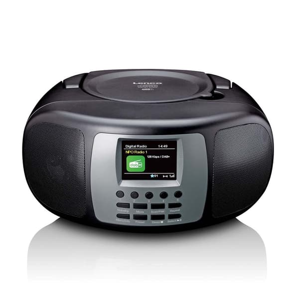 Lenco Bärbar DAB+/FM-radio med Bluetooth® CD-spelare och stor LCD-färgdisplay Svart