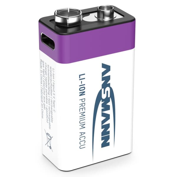 Ansmann genopladeligt batteri 9-vejs og USB-C