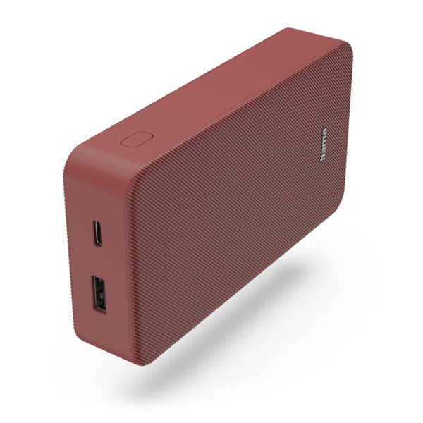 Hama Power Pack Color 20 20000mAh 2 utgångar: USB-C USB-A Röd Röd