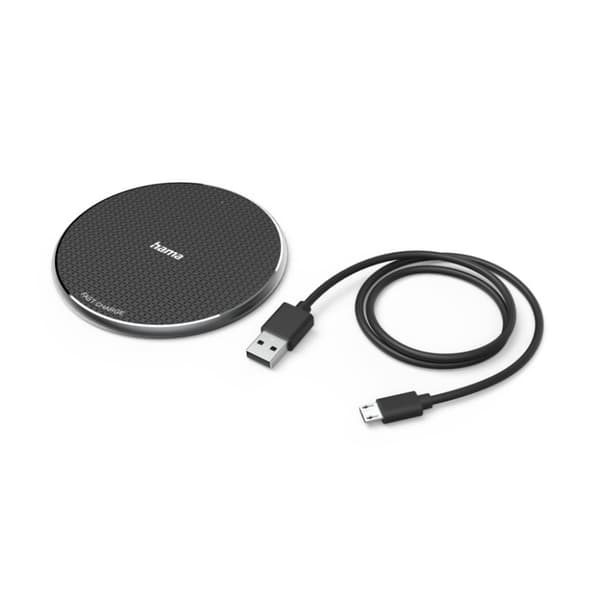 Hama Trådløs Oplader QI-FC10 10 W Trådløs Smartphone Oplader Pad Sort