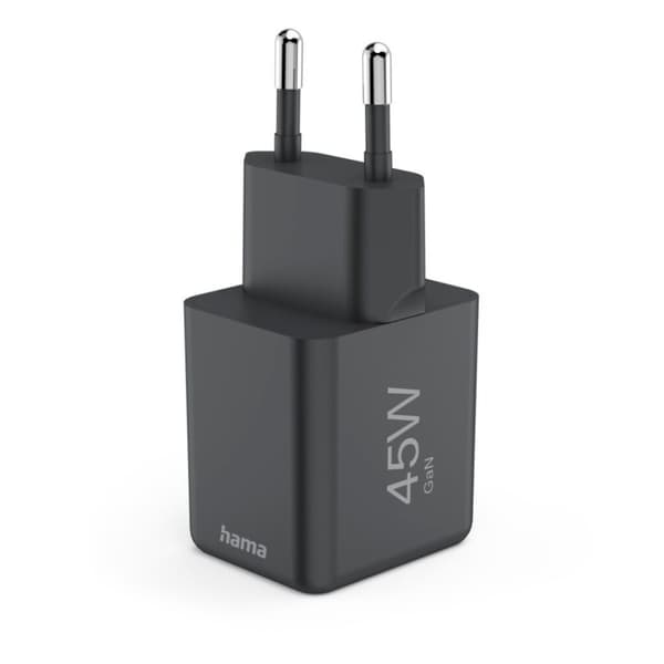 Hama Hurtigoplader USB-C PD/QC/GaN Super-Mini-Oplader 45 W Sort