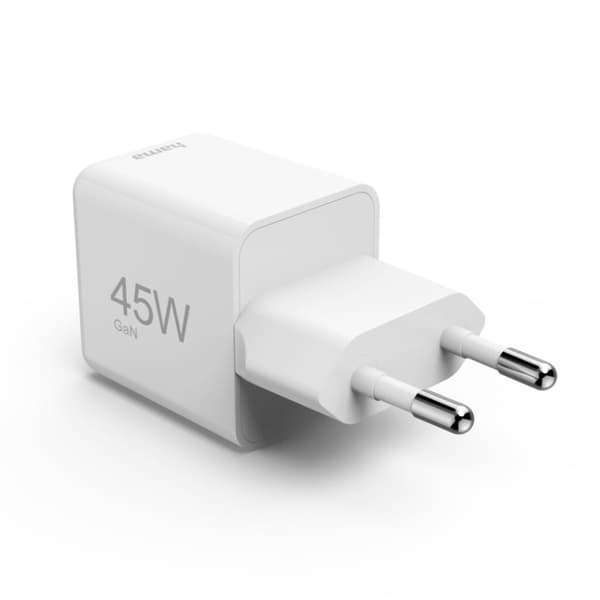 Hama Hurtigoplader USB-C PD/QC/GaN Super-Mini-Oplader 45 W Hvid
