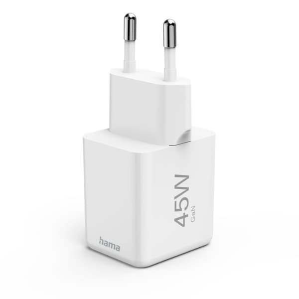 Hama Hurtigoplader USB-C PD/QC/GaN Super-Mini-Oplader 45 W Hvid