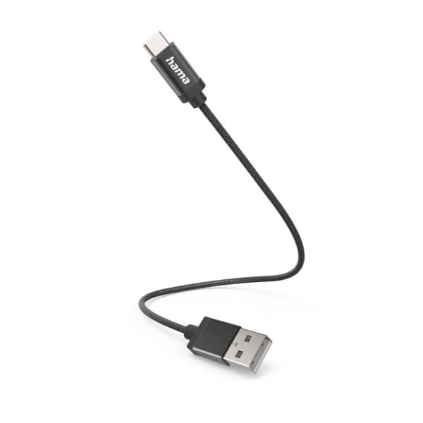 Hama Ladekabel USB-A - USB-C 0,2 M Nylon Sort