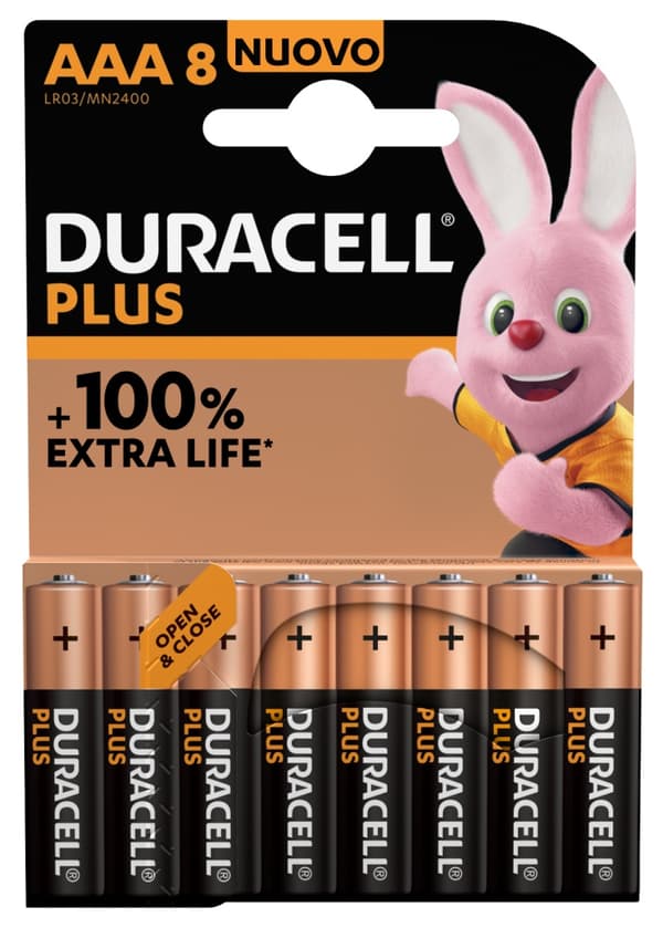 Duracell Alkaline Plus Batteri AAA 8 Pack