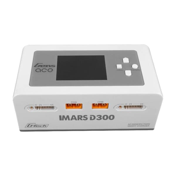 Gens Ace IMARS D300 G-Tech Channel AC/DC 300W/700W RC batterilader-EU Hvit