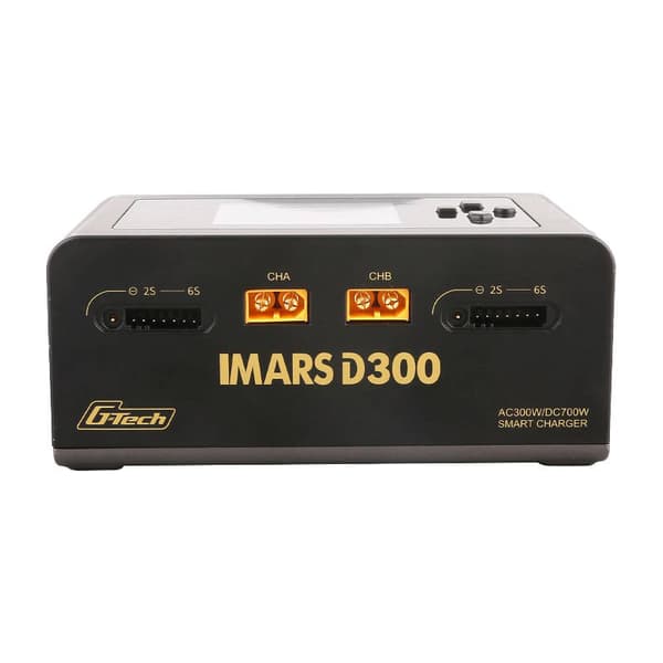 Gens Ace IMARS D300 G-Tech Channel AC/DC 300W/700W RC Batterioplader-EU Sort