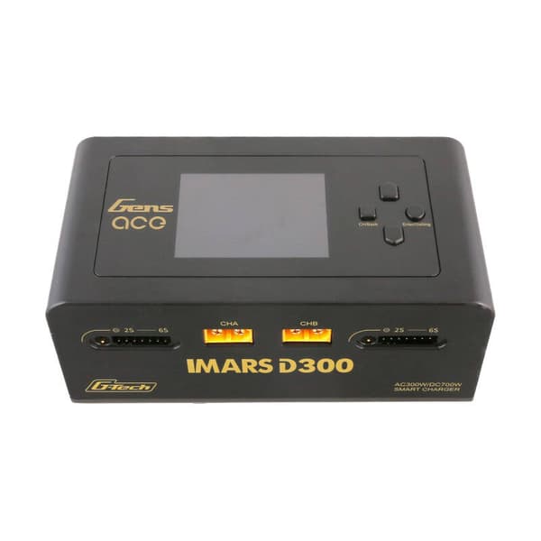 Gens Ace IMARS D300 G-Tech Channel AC/DC 300W/700W RC Batterioplader-EU Sort