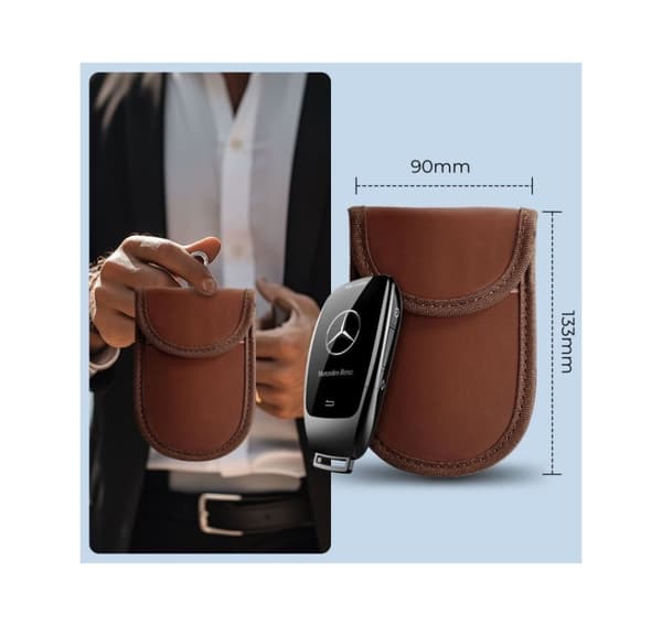 Tech-Protect nøkkelveske RFID Signal Blocker KLR100, brun