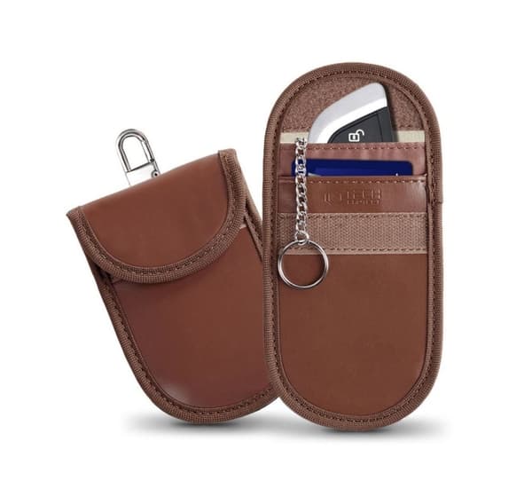 Tech-Protect nøkkelveske RFID Signal Blocker KLR100, brun
