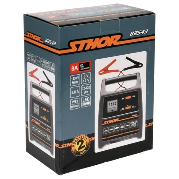 Sthor Batteriladdare med LED 6-12V 8A 120Ah
