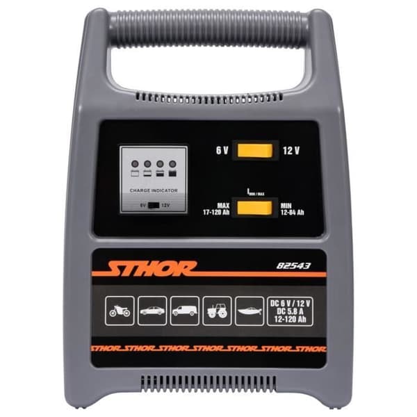 Sthor Batteriladdare med LED 6-12V 8A 120Ah