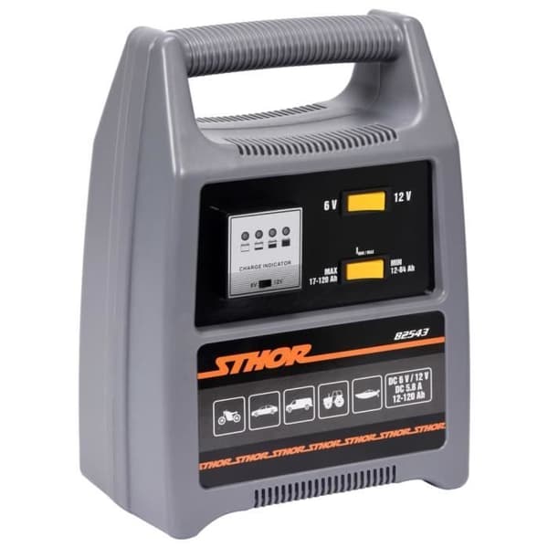 Sthor Batteriladdare med LED 6-12V 8A 120Ah