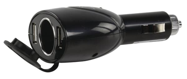 Hq P. sup. usb202 Dobbelt USB Biloplader med 12 V tilslutning