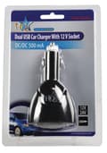 Miniatyrbillede 4 af 4: Hq P. sup. usb202 Dobbelt USB Biloplader med 12 V tilslutning