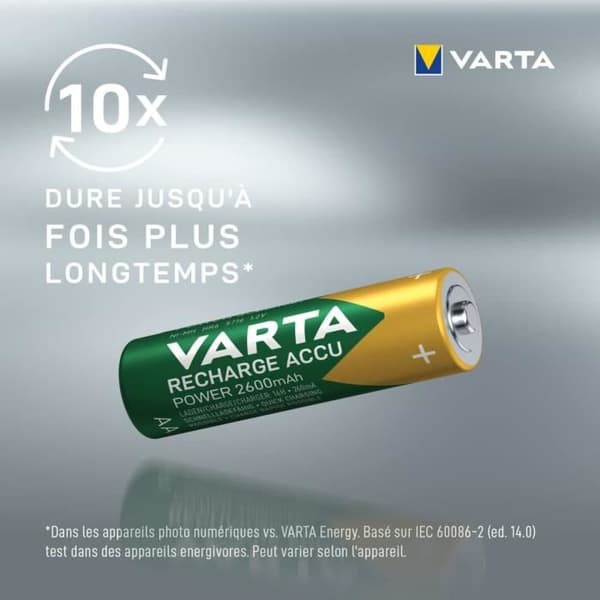 LADDA batteri NiMH Power Mignon (AA) med 2600mAh - 4 stycken