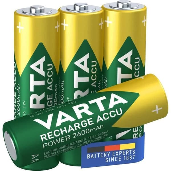 LADDA batteri NiMH Power Mignon (AA) med 2600mAh - 4 stycken