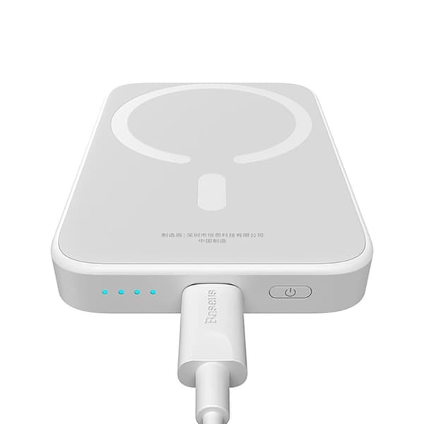 Baseus powerbank 6000mAh med 20W MagSafe trådløs opladning - Hvid
