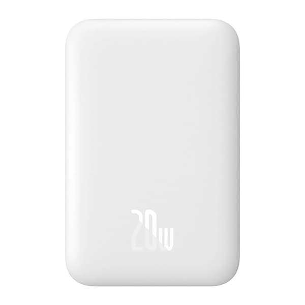 Baseus powerbank 6000mAh med 20W MagSafe trådløs opladning - Hvid Hvid