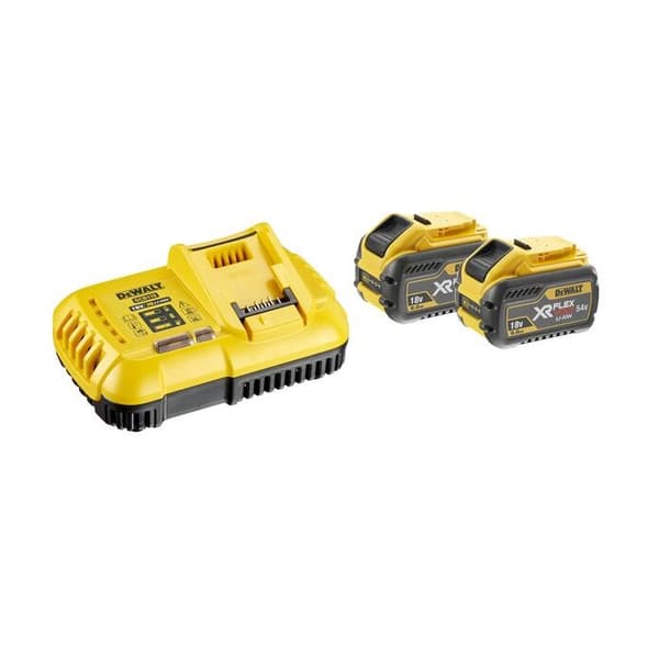 Paket med 2st XR Flexvolt 18V/54V 9Ah/3Ah batterier + snabbladdare - DEWALT - DCB118X2-QW