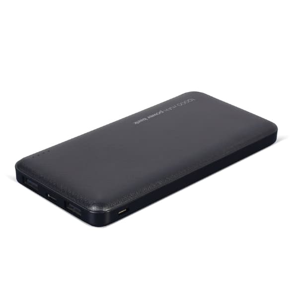 Powerbank 10000mAh 2xUSB ja 1xUSB-C - Svart musta