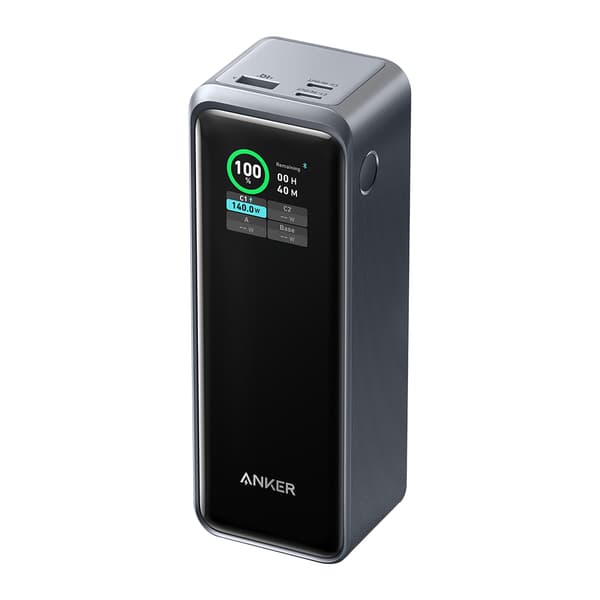 Anker Prime Powerbank 27 650 mAh – 250W, PD 3.1, USB-C Hurtiglading og App Sort