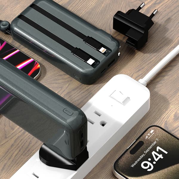 Dudao 2in1 Powerbank 10000mAh med 3 opladningsstik - Grå