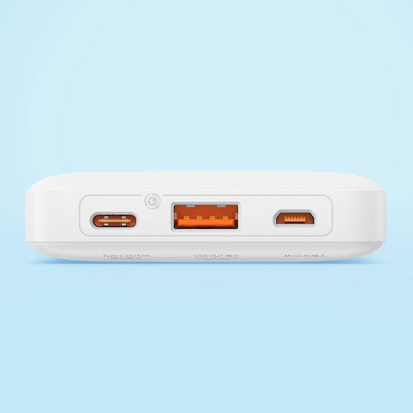 Baseus Airpow powerbank 20W 10000mAh med dobbelt opladning - Hvid