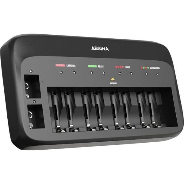 Absina 301003 Snabbladdare NiMH, NiCd 6LR61 (9 V), LR03 (AAA), LR6 (AA)