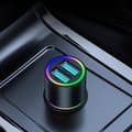 Miniatyrbild 3 av 6: Biloplader 2x USB 24W, 4,8A med RGB lys - JoyRoom (JR-CL10) - Sort