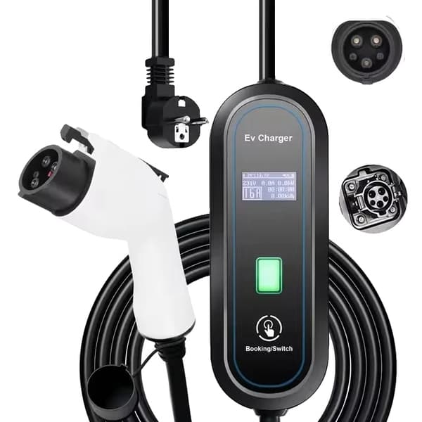 Bærbar EV-lader, 3,5 kW udgang, justerbar 16A strøm,16A Type 1 3,5 meter