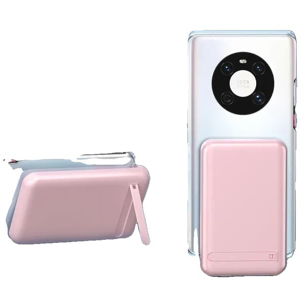 Bärbar trådlös powerbank, 10000mAh kapacitet, 22.5W snabbladdning,Rosa TYPE-C
