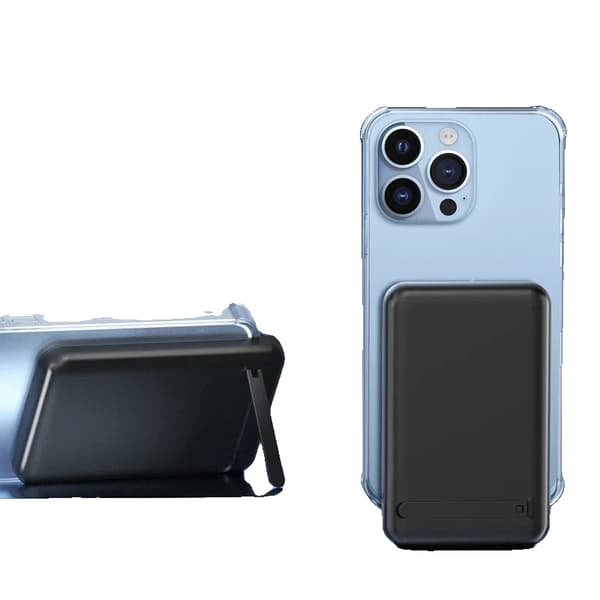 Kannettava langaton power bank, 10000mAh kapasiteetti, 22.5W nopea lataus,Musta Salama