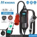 Pikkukuva 2 / 2: Khons EV Kannettava Latauslaite, 22KW Teho, 32A Virrankesto,22KW 32A 3-vaihe, TYYPPI2