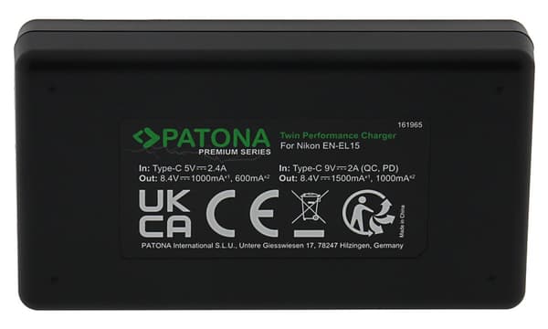 PATONA rychlonabíječka Foto Dual Nikon EN-EL15 + kabel
