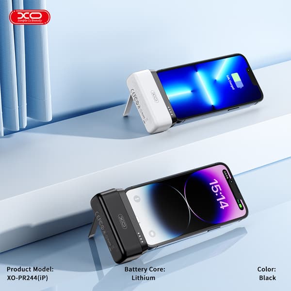 XO Mini Powerbank 20W 5000 mAh Lightning-liittimellä - Svart