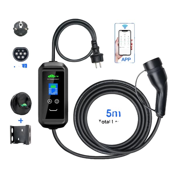 Kannettava sähköauton laturi, sovelluksen ohjaus, 3,6 kW teho,TYYPE2, F2-3.6KW APP